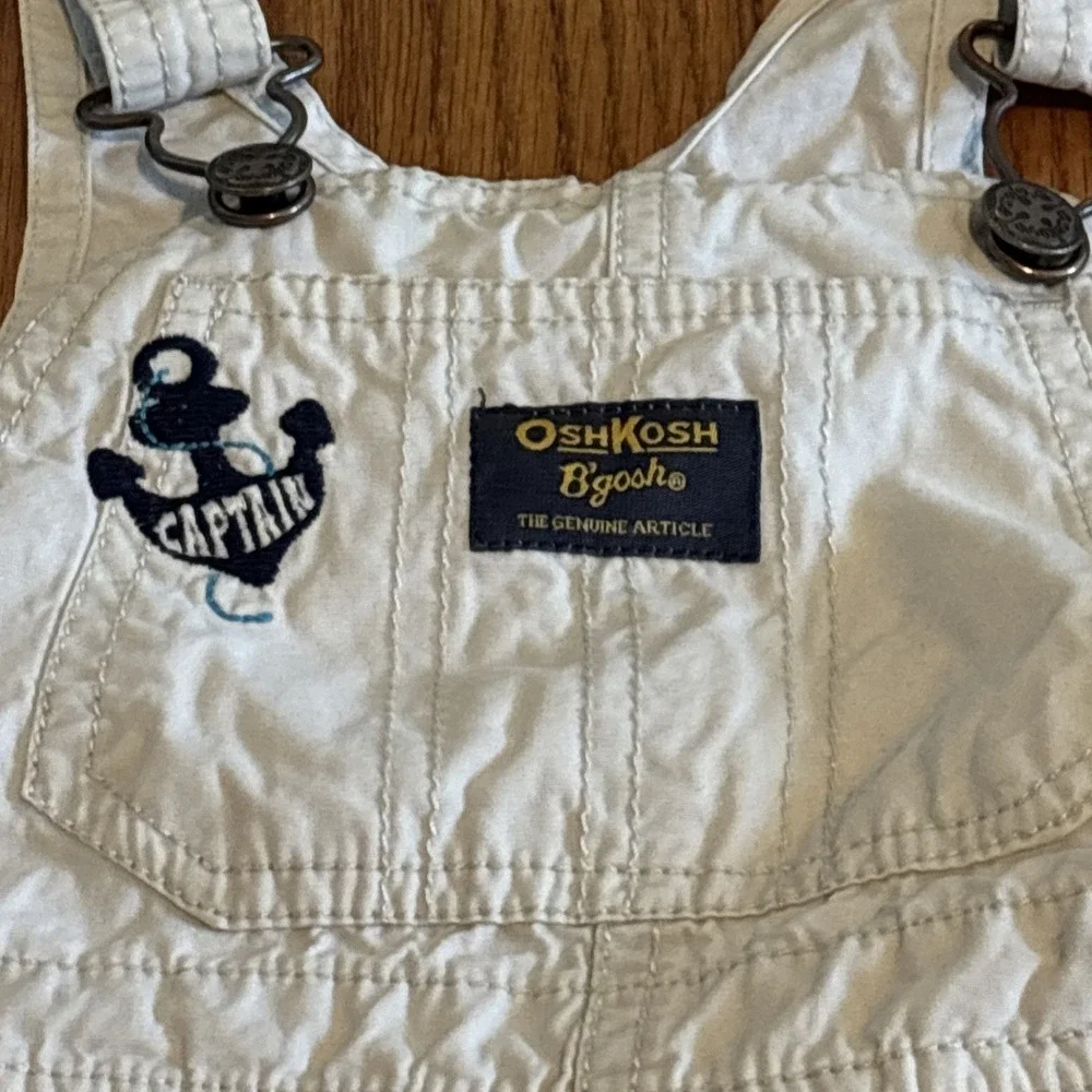 Oshkosh‎ B'gosh Baby Size 18 Months Shortalls Overalls Embroidered Blue Whales